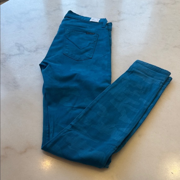 NWOT Hudson Jeans Women's Nico mid rise super Skinny in Vibrant Blue camo - Picture 7 of 9